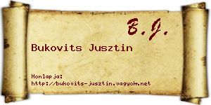 Bukovits Jusztin névjegykártya